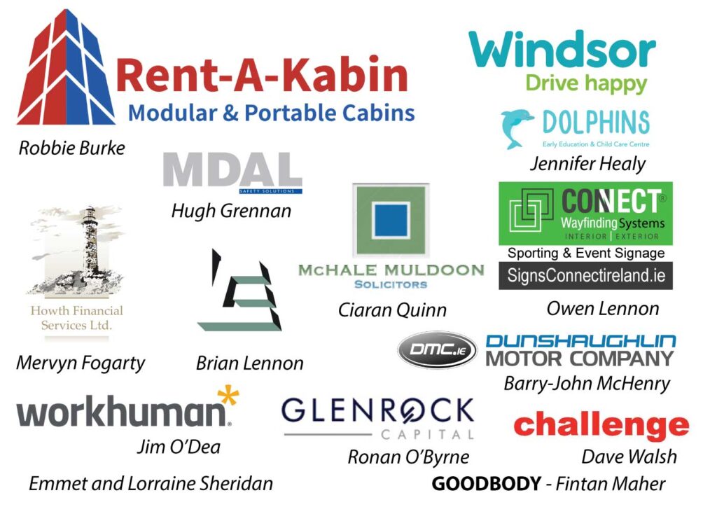 Sponsors names and logos of Suttonians centenary ball