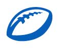 blue rugby ball icon